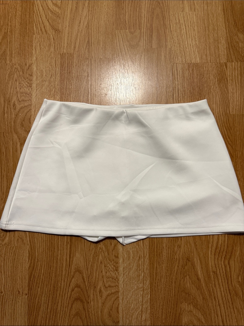 White Mini Skort - Clean A-Line Style